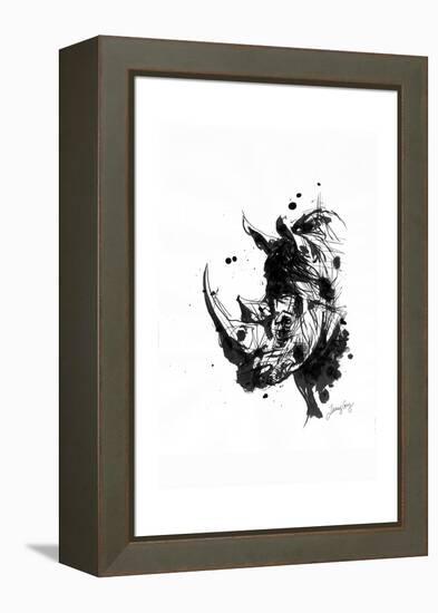 Inked Rhino-James Grey-Framed Premier Image Canvas