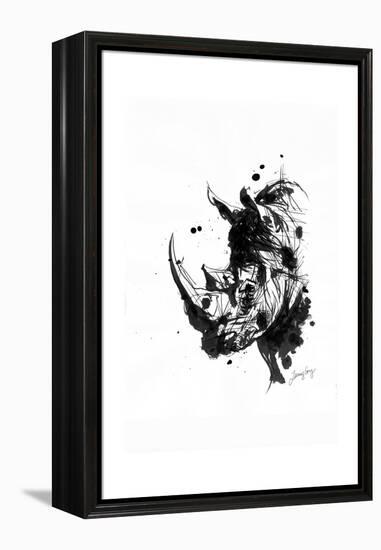 Inked Rhino-James Grey-Framed Premier Image Canvas