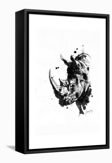 Inked Rhino-James Grey-Framed Premier Image Canvas