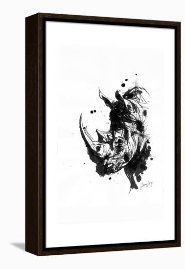 Inked Rhino-James Grey-Framed Premier Image Canvas