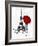 Inked Walk Away Mate Red Umbrella-OnRei-Framed Art Print