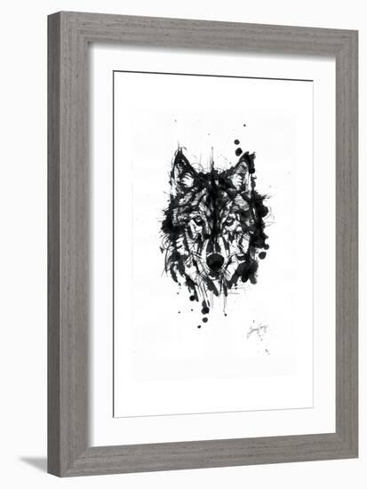 Inked Wolf-James Grey-Framed Art Print