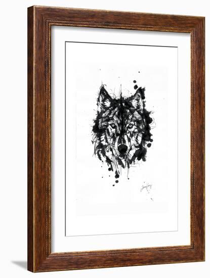 Inked Wolf-James Grey-Framed Art Print