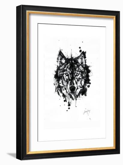 Inked Wolf-James Grey-Framed Art Print