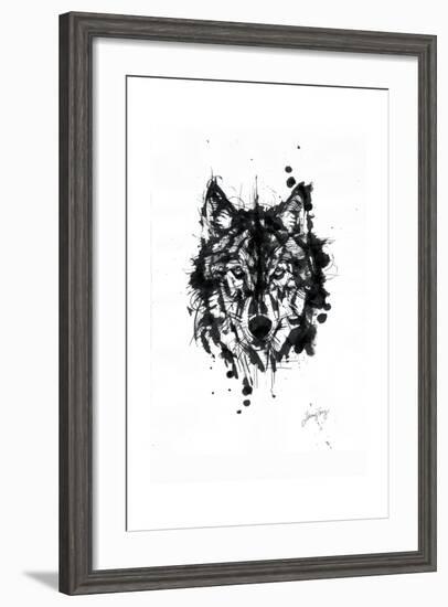 Inked Wolf-James Grey-Framed Art Print