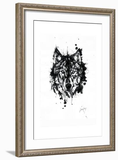 Inked Wolf-James Grey-Framed Art Print