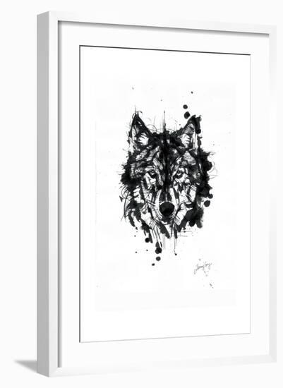 Inked Wolf-James Grey-Framed Art Print