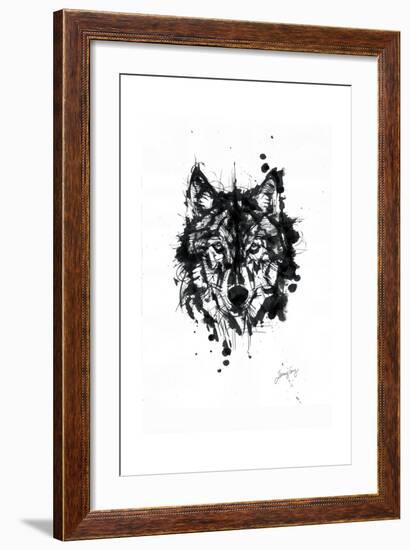 Inked Wolf-James Grey-Framed Art Print