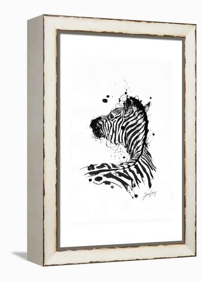 Inked Zebra-James Grey-Framed Premier Image Canvas