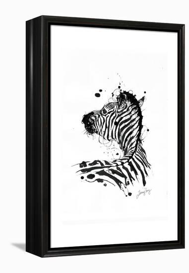 Inked Zebra-James Grey-Framed Premier Image Canvas