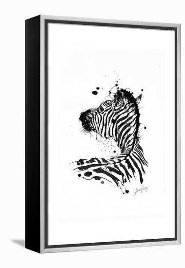 Inked Zebra-James Grey-Framed Premier Image Canvas