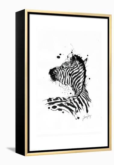 Inked Zebra-James Grey-Framed Premier Image Canvas