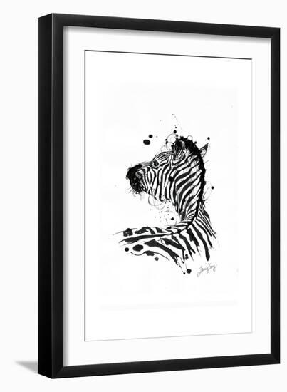 Inked Zebra-James Grey-Framed Premium Giclee Print