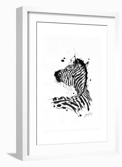 Inked Zebra-James Grey-Framed Art Print