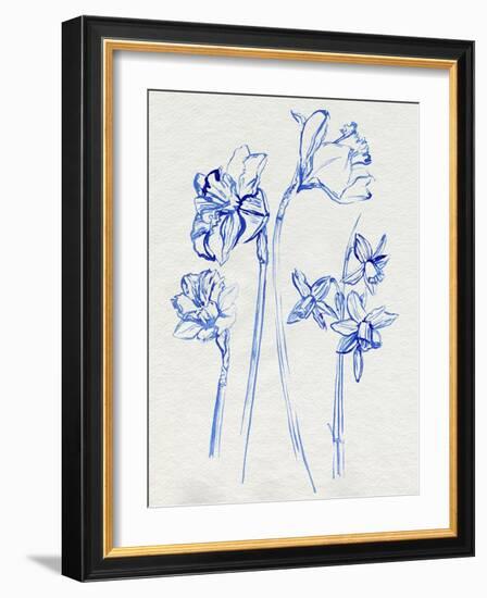 Inky Daffodils I-Jennifer Parker-Framed Art Print