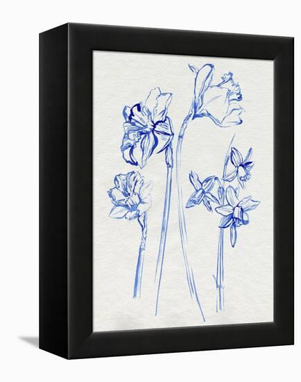 Inky Daffodils I-Jennifer Parker-Framed Stretched Canvas