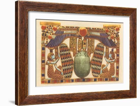 Inlaid Horus Wings, Scarab, Egypt-null-Framed Art Print