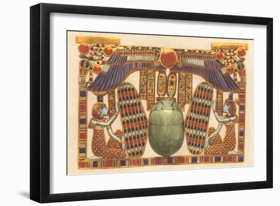 Inlaid Horus Wings, Scarab, Egypt-null-Framed Art Print