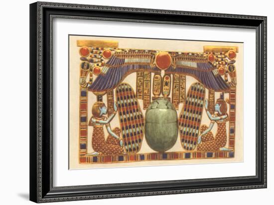 Inlaid Horus Wings, Scarab, Egypt-null-Framed Art Print