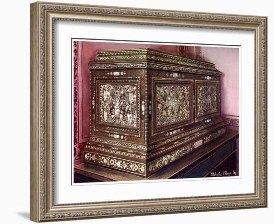 Inlaid Jewel Casket of Walnut Wood with Panelled Front, Sides and Top, 1910-Edwin Foley-Framed Giclee Print