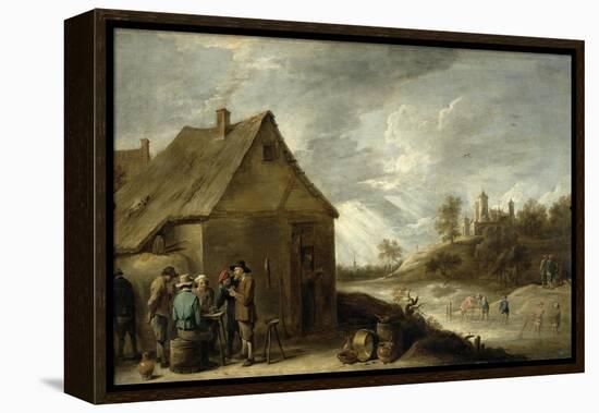 Inn by a River-David Teniers the Younger-Framed Premier Image Canvas