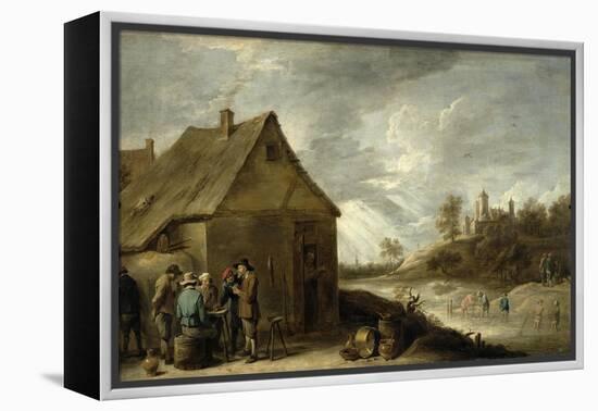 Inn by a River-David Teniers the Younger-Framed Premier Image Canvas