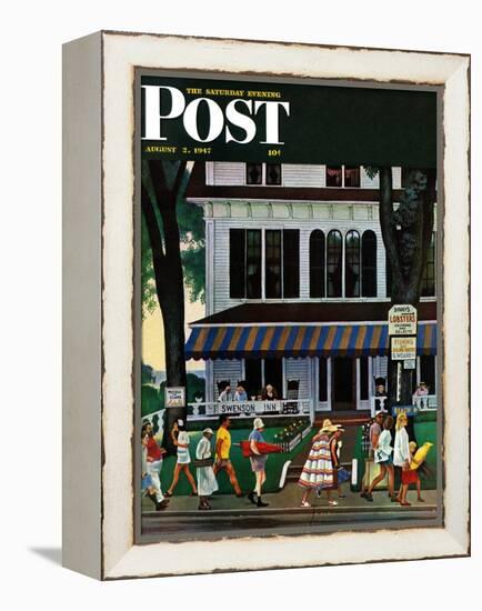 "Inn in Ogunquit," Saturday Evening Post Cover, August 2, 1947-John Falter-Framed Premier Image Canvas