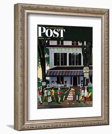 "Inn in Ogunquit," Saturday Evening Post Cover, August 2, 1947-John Falter-Framed Giclee Print