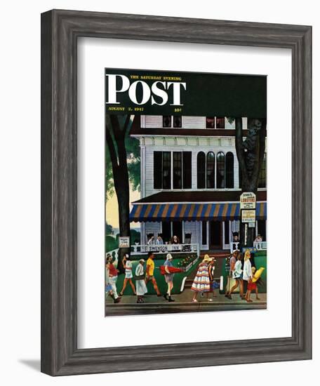 "Inn in Ogunquit," Saturday Evening Post Cover, August 2, 1947-John Falter-Framed Giclee Print