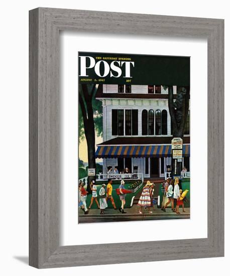 "Inn in Ogunquit," Saturday Evening Post Cover, August 2, 1947-John Falter-Framed Giclee Print