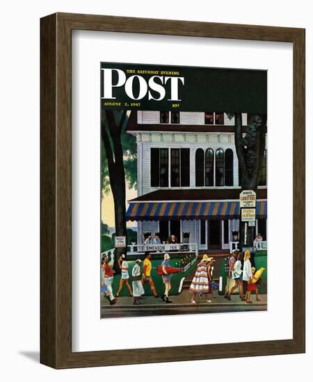 "Inn in Ogunquit," Saturday Evening Post Cover, August 2, 1947-John Falter-Framed Giclee Print