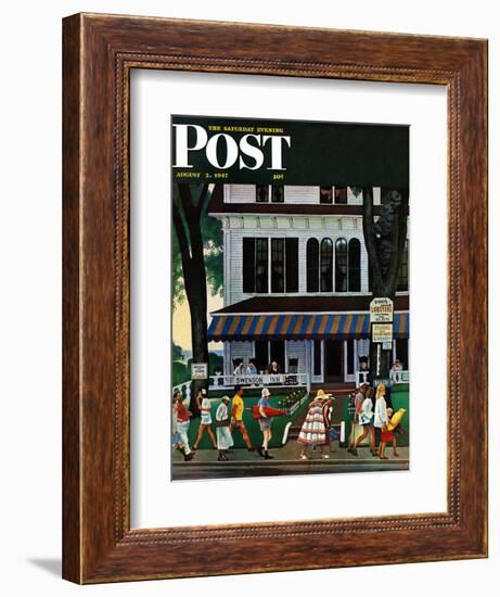 "Inn in Ogunquit," Saturday Evening Post Cover, August 2, 1947-John Falter-Framed Giclee Print