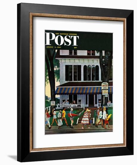 "Inn in Ogunquit," Saturday Evening Post Cover, August 2, 1947-John Falter-Framed Giclee Print