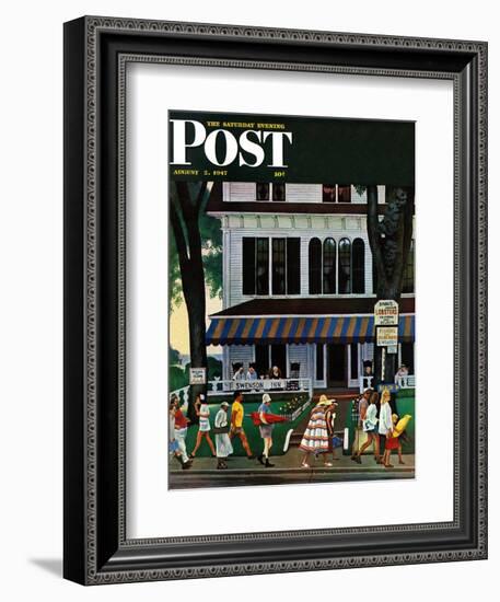 "Inn in Ogunquit," Saturday Evening Post Cover, August 2, 1947-John Falter-Framed Giclee Print