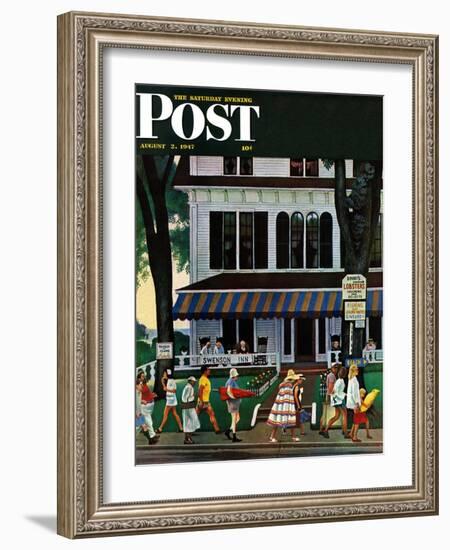 "Inn in Ogunquit," Saturday Evening Post Cover, August 2, 1947-John Falter-Framed Giclee Print