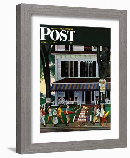 "Inn in Ogunquit," Saturday Evening Post Cover, August 2, 1947-John Falter-Framed Giclee Print