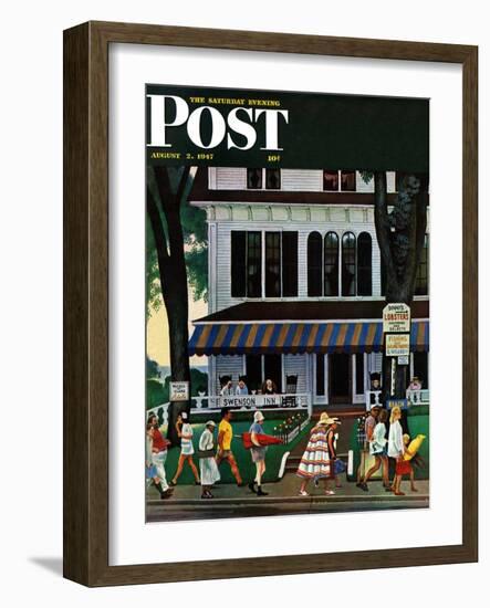 "Inn in Ogunquit," Saturday Evening Post Cover, August 2, 1947-John Falter-Framed Giclee Print