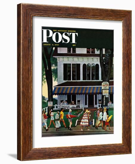 "Inn in Ogunquit," Saturday Evening Post Cover, August 2, 1947-John Falter-Framed Giclee Print