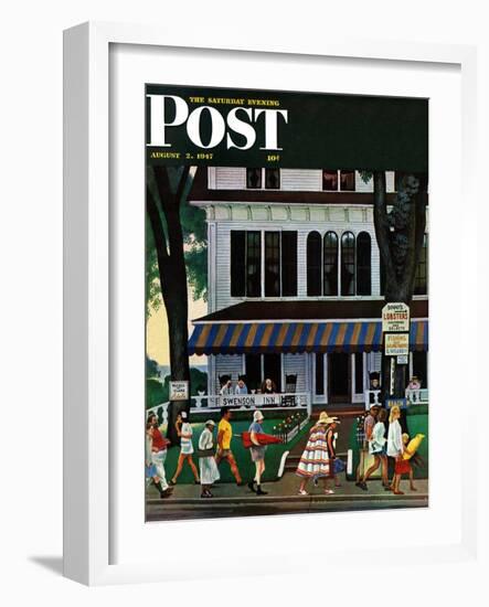 "Inn in Ogunquit," Saturday Evening Post Cover, August 2, 1947-John Falter-Framed Giclee Print