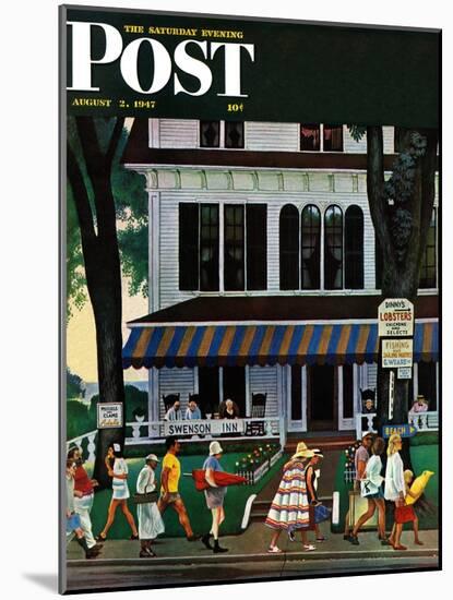 "Inn in Ogunquit," Saturday Evening Post Cover, August 2, 1947-John Falter-Mounted Giclee Print