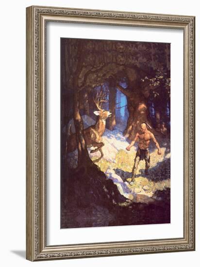 Inncus Slays the Deer-Newell Convers Wyeth-Framed Art Print