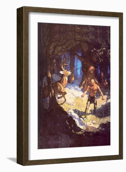 Inncus Slays the Deer-Newell Convers Wyeth-Framed Art Print