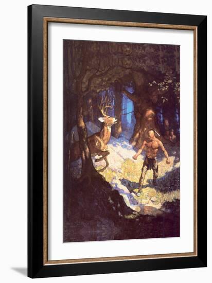 Inncus Slays the Deer-Newell Convers Wyeth-Framed Art Print