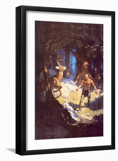 Inncus Slays the Deer-Newell Convers Wyeth-Framed Art Print