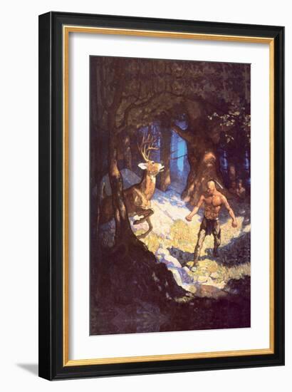Inncus Slays the Deer-Newell Convers Wyeth-Framed Art Print