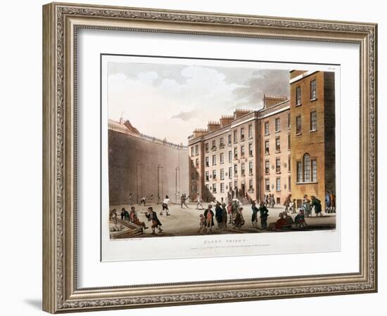 Inner Court, Fleet Prison, London, 1808-1811-Thomas Rowlandson-Framed Giclee Print