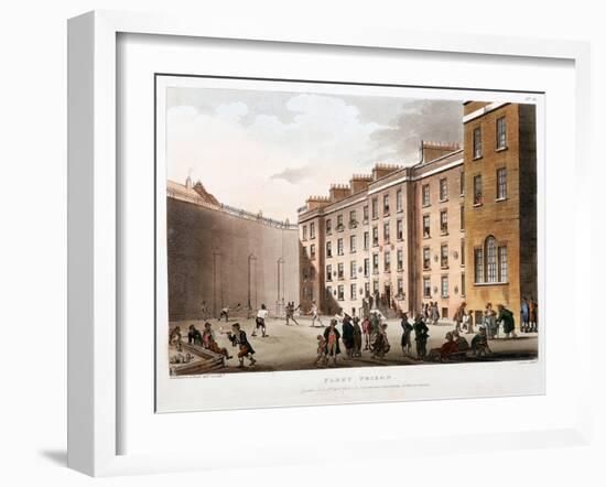 Inner Court, Fleet Prison, London, 1808-1811-Thomas Rowlandson-Framed Giclee Print