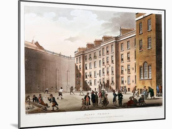 Inner Court, Fleet Prison, London, 1808-1811-Thomas Rowlandson-Mounted Giclee Print