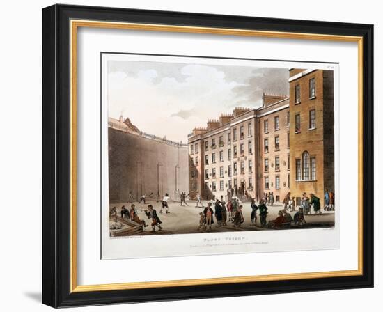 Inner Court, Fleet Prison, London, 1808-1811-Thomas Rowlandson-Framed Giclee Print
