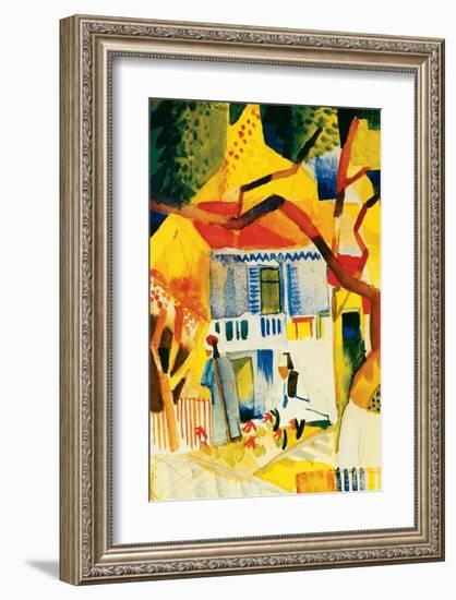 Inner Court of the Country House in St-Germain, 1914-Auguste Macke-Framed Premium Giclee Print